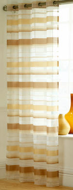 View Item Como Eyelet Contemporary Voile Panel (White/Gold)